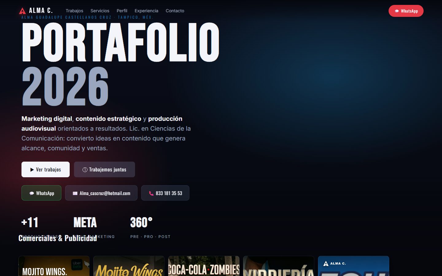 Portafolio Audiovisual · sitio en producción